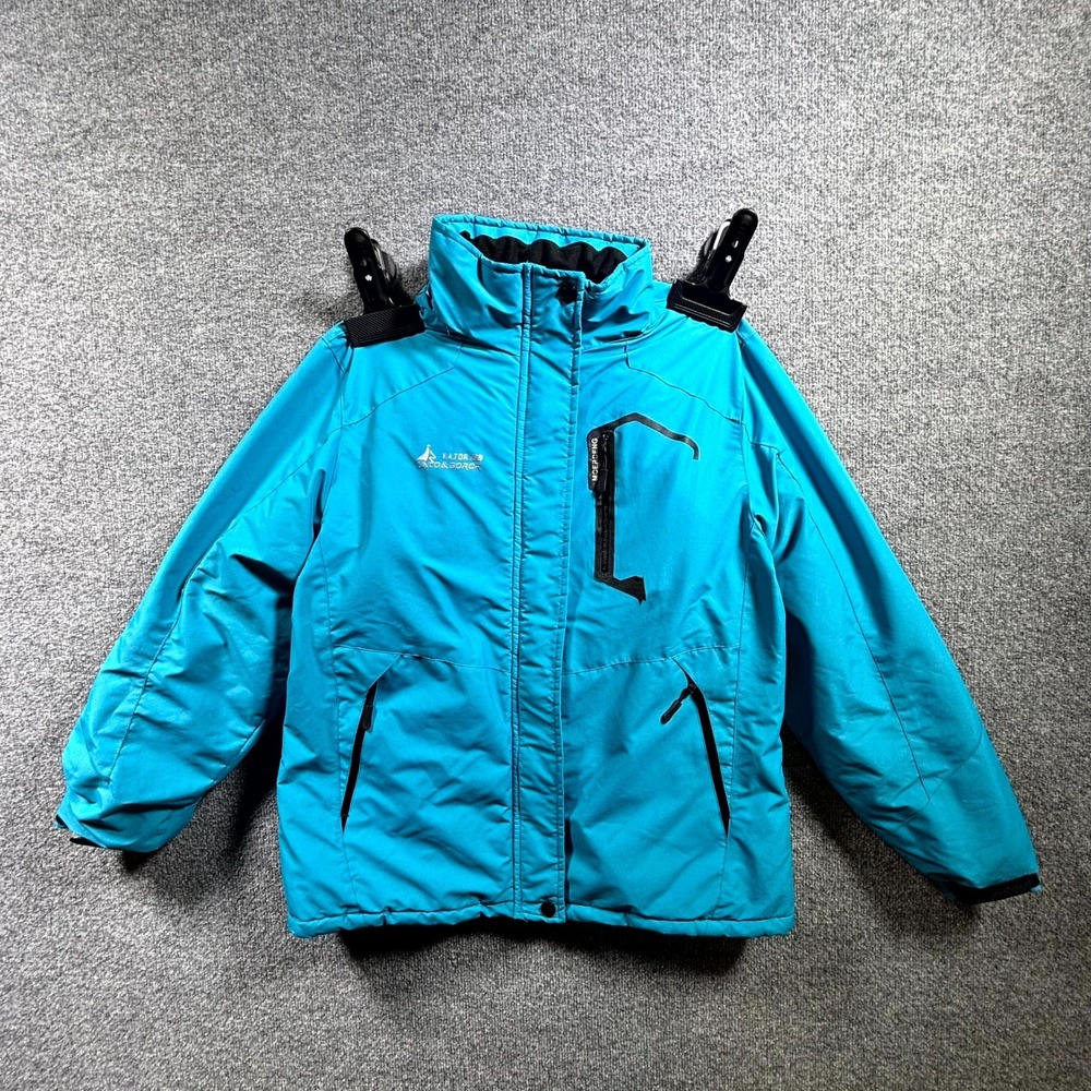 Moerdeng Ski Jacket Womens L Blue Fleece Lined Full Zip Waterproof Snowboarding
